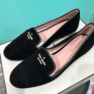 Kate Spade Claudia Velvet Black loafers size 6
